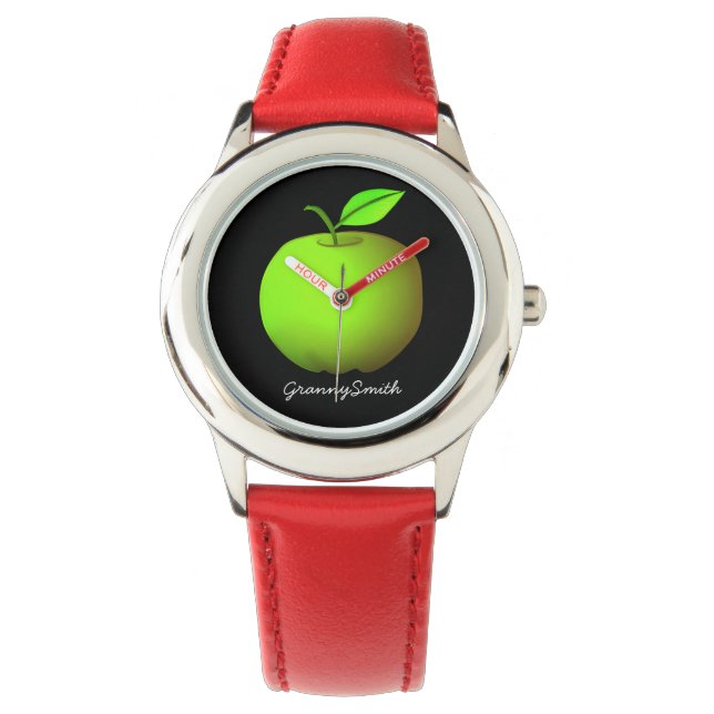 Montre Pomme verte simple (devant)