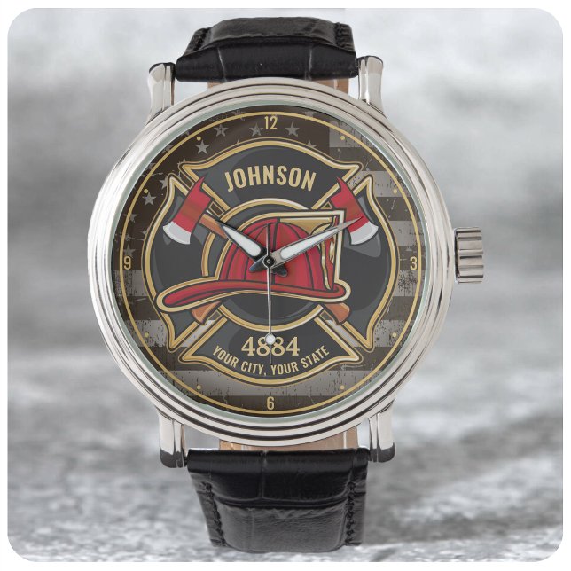 Montre Pompier NOM Pompier Pompier Département d'incendie (Créateur téléchargé)