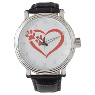 Montre Pont coeur en rouge - Choisir la couleur arrière -