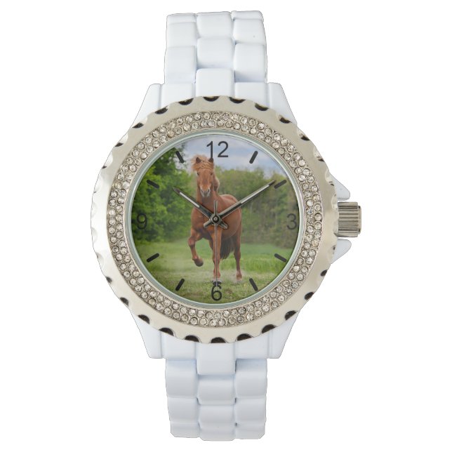 Montre Pony Tölt islandais Funny Photo Horse Lovers dial (devant)