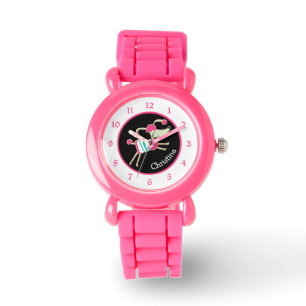 Montre Poodle rose mignon Enfants personnalisés