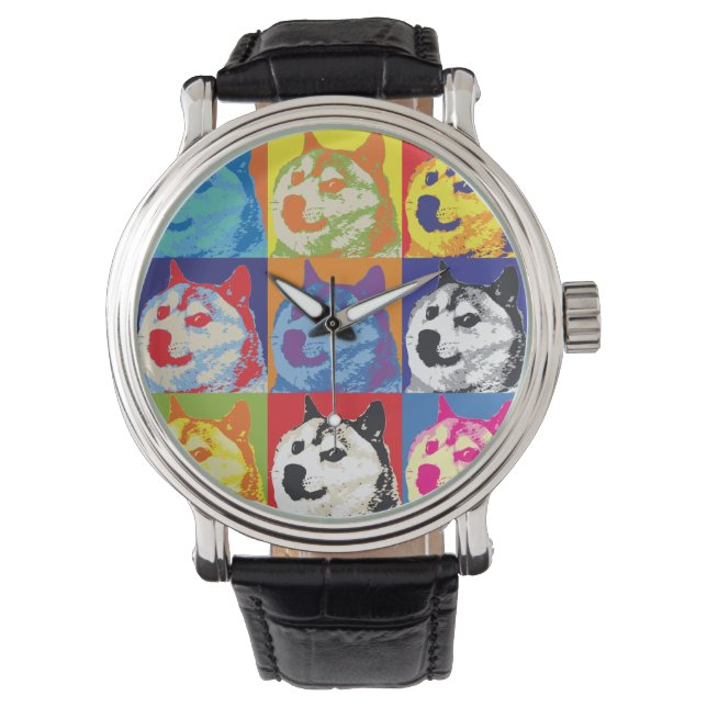 Montre Pop Art Dogecoin (devant)