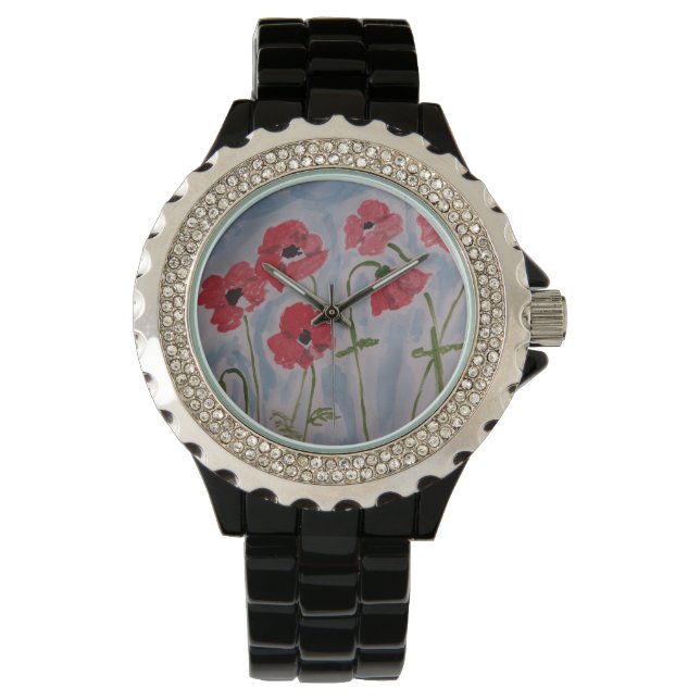 Montre Poppies rouges sauvages (devant)