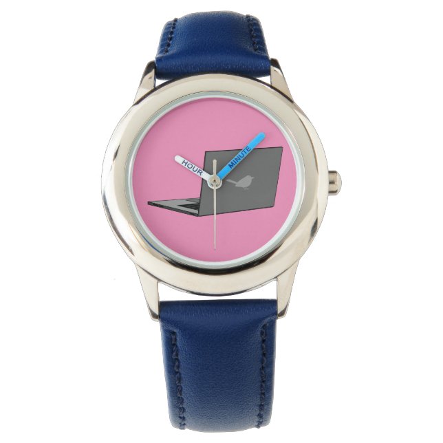 Montre Portable gris avec logo d'oiseau (devant)