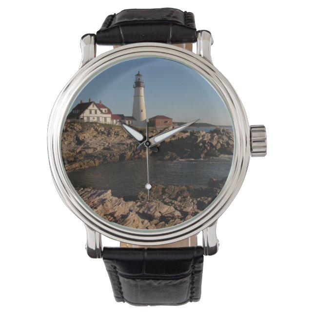Montre Portland Head Light Argent Plaqué Collier Bangle (devant)