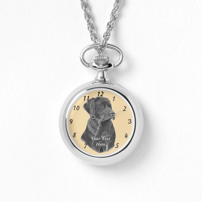 Montre portrait de black labrador dog (Recto)