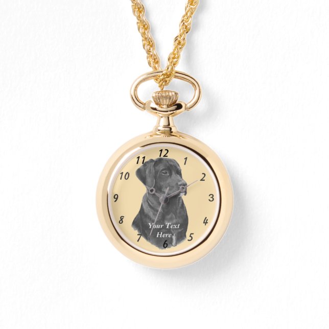 Montre portrait de black labrador dog (Recto)