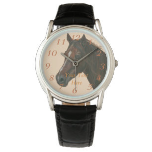 Montre portrait de cheval brun équin de cheval de jument