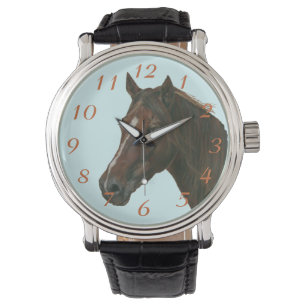 Montre portrait de cheval équin de brun d'art de jument