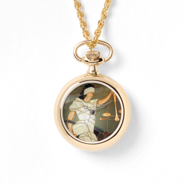 Montre Portrait de la majestueuse Lady Justice en verre t (Recto)
