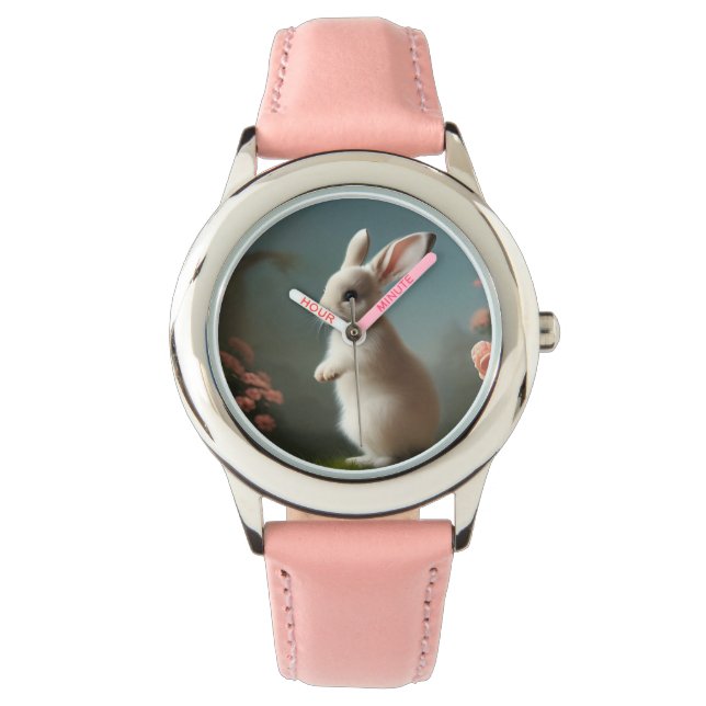 Montre Portrait de lapin mignon (devant)