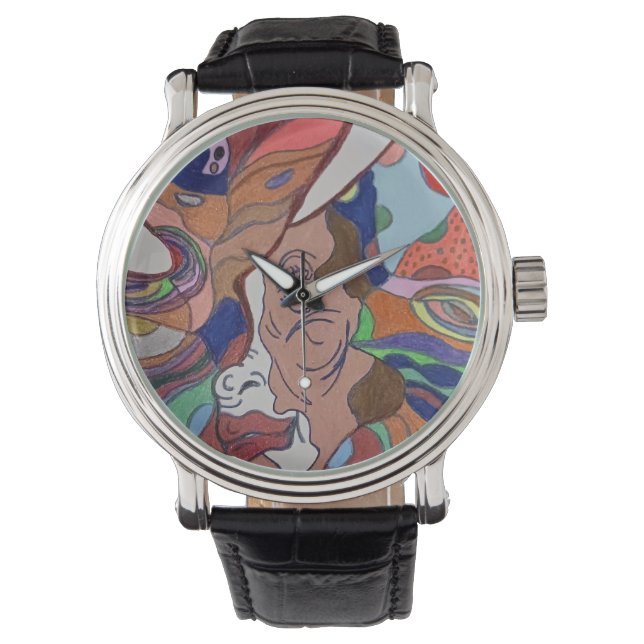 Montre Portrait Feuille Papillon (devant)