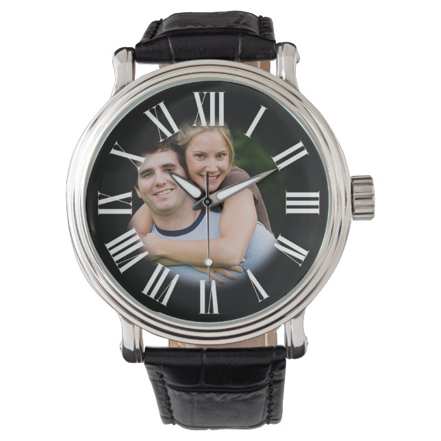 Montre Portrait Fiançailles en couple Votre photo au Cent (devant)