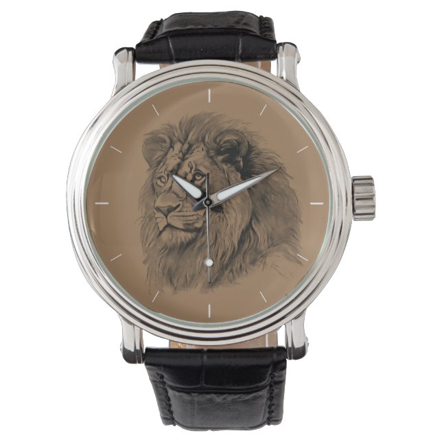Montre Portrait Lion puissant (devant)