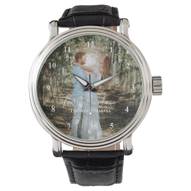 Montre Portrait Mariage personnalisé Calligraphie moderne (devant)