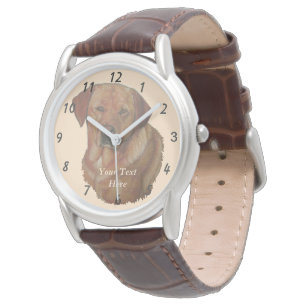 Montre portrait of rarred golden labrador reever doff