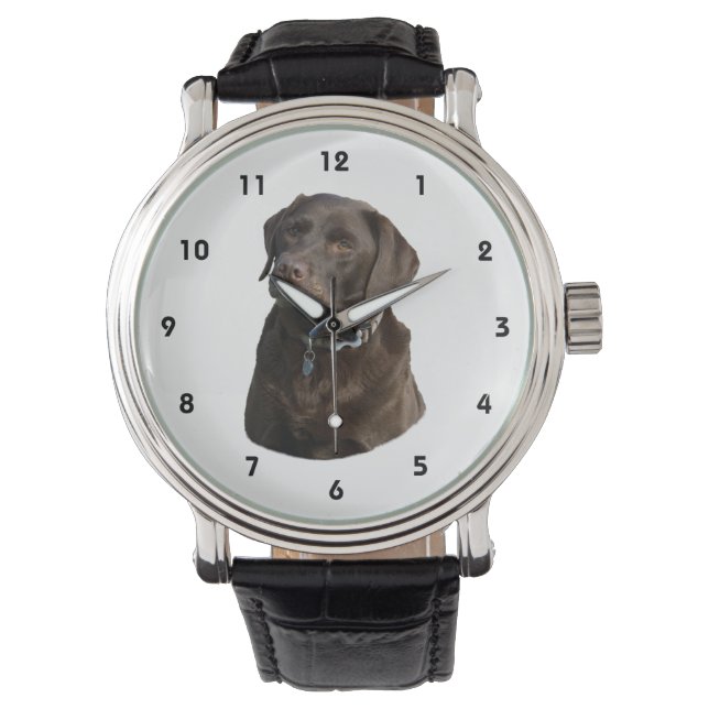 Montre Portrait photo du chocolat Labrador (devant)