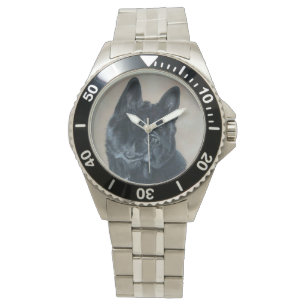 Montre portrait réaliste du chien akita noir akita japona