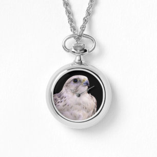 Montre Portrait signé d'un faucon de Saker curieux