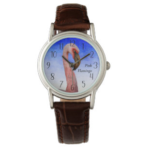 Montre Poster de peinture d'aquarelle d'oiseaux Flamant r