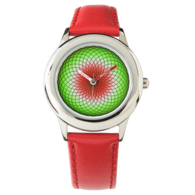 Montre pour enfants de pastèque géométrique (devant)
