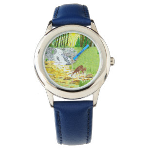 Montre pour enfants en acier inoxydable bleu Doe e
