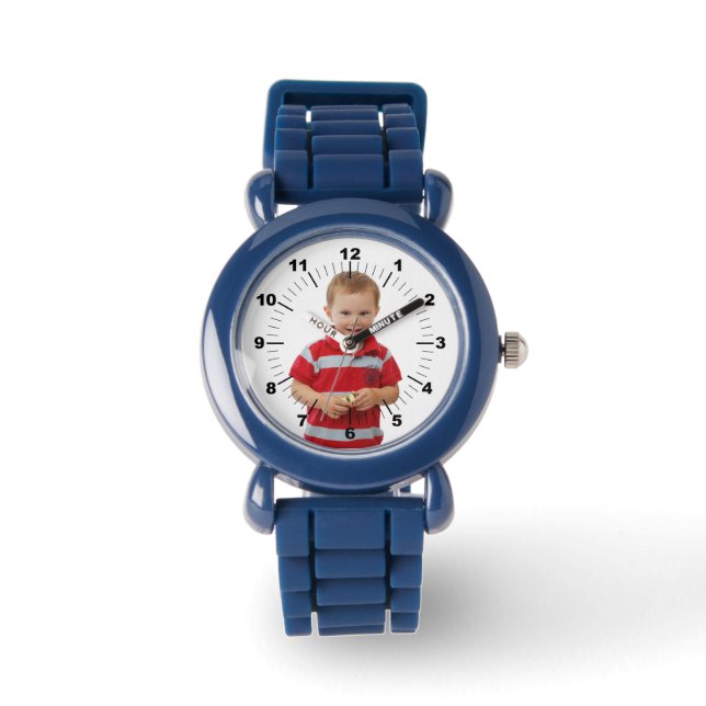 Montre pour enfants - Personnalisé - Bleu (Recto)