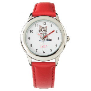 Montre pour enfants personnalisée au nom de fille,