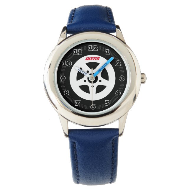 Montre pour enfants personnalisée avec pneus auto  (devant)