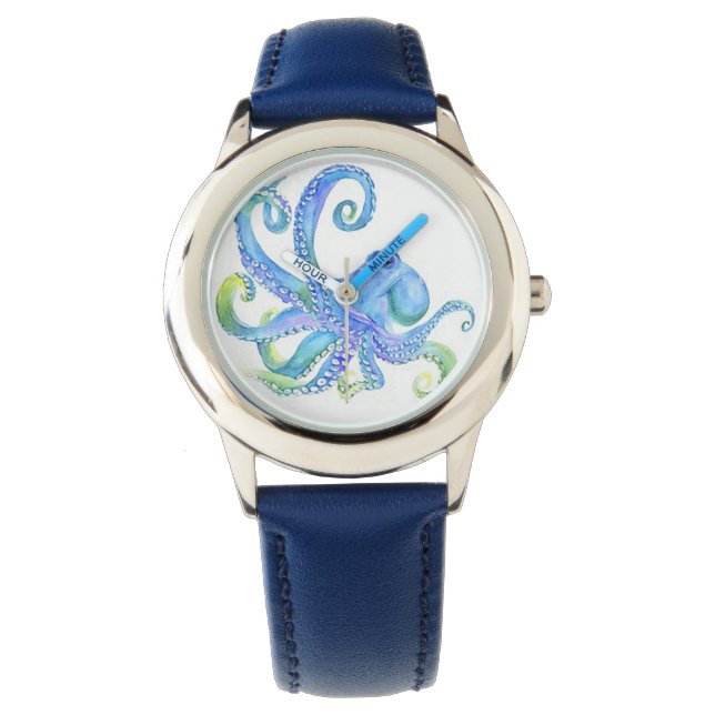 Montre pour enfants "Pieuvre bleue" (devant)