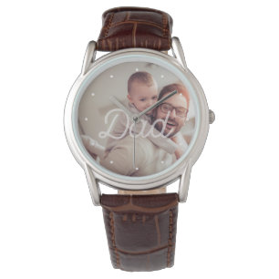Montre Pour papa   Typographie rétro Cool et votre photo