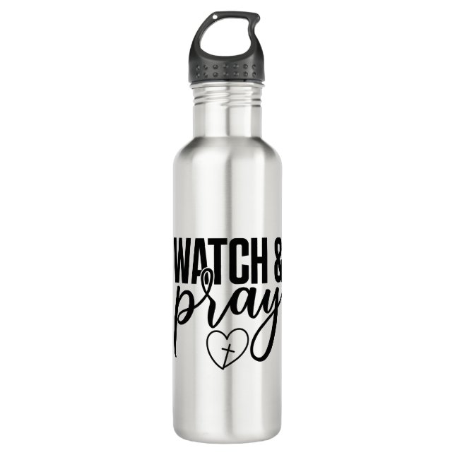 Montre & Pray Acier Inoxydable Bouteille d'eau 24  (Devant)