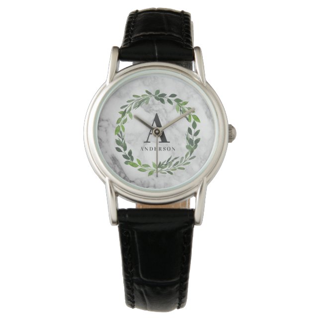 Montre Première couronne marbré et aquarelle (devant)