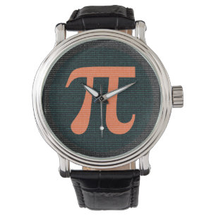Montre Premiers 10 000 chiffres de Pi en bleu et orange