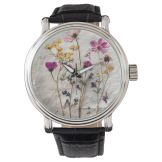 Montre Pressed Wildflower Pastel Nature Watch