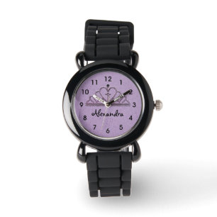 Montre Princesse Couronne Violette pour Fille