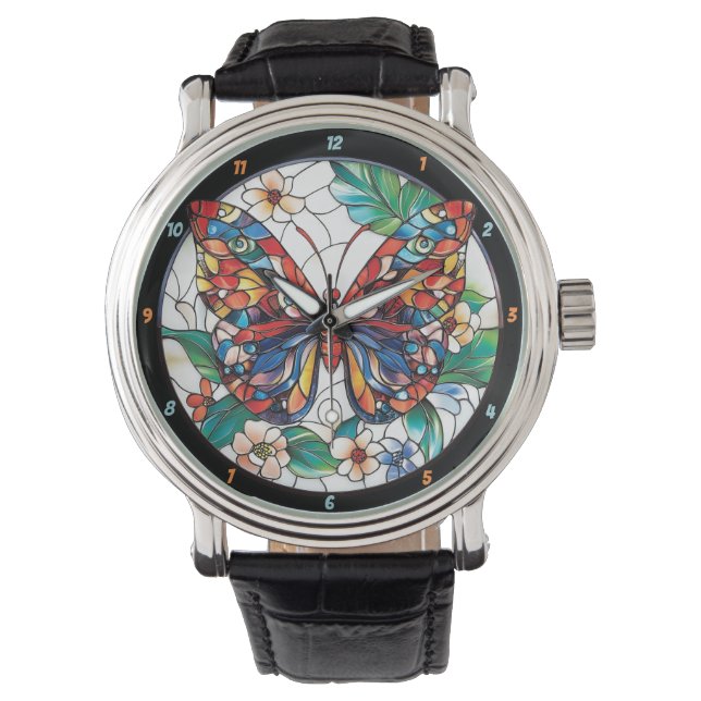 Montre Prism of Nature" - Stained Glass Butterfly (devant)