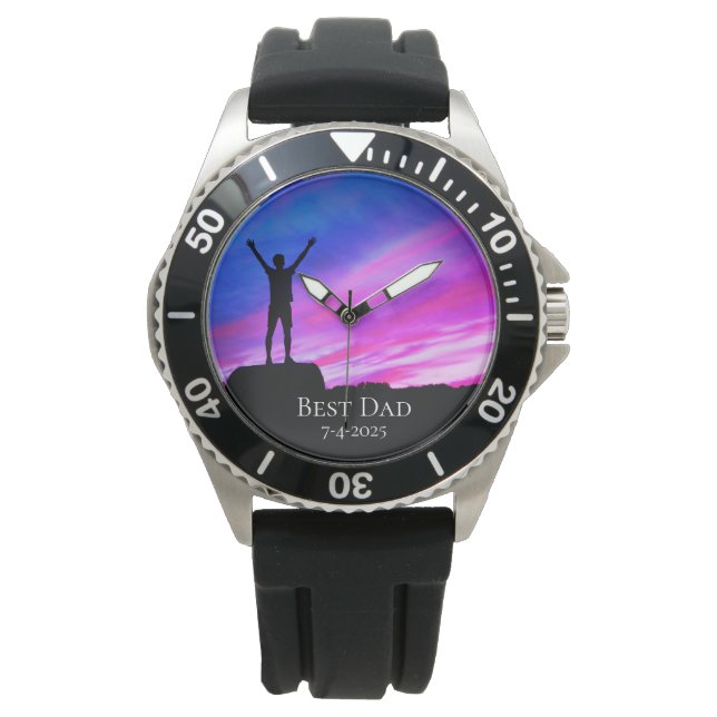 Montre *~* Prix masculin Diplôme de retraite Liberté papa (devant)