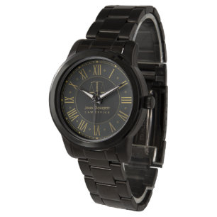 Montre PROCUREUR DE DROIT Noir doré Personnalisable