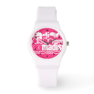 Montre Profil de nom blanc fait sur commande sur des