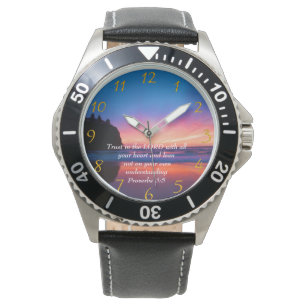 Montre Proverbes 3:5 beau océan et le ciel grand cl