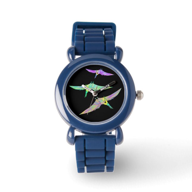 Montre Pterodactyl Dinosaures Psychédélique Art coloré (Recto)