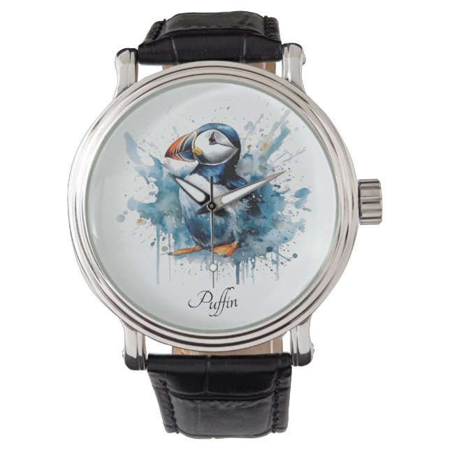 Montre Puffin Splash, personnalisé (devant)