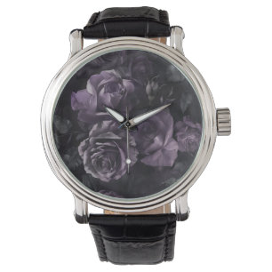 Montre Purple Lavender Moody Rose Floral Goth