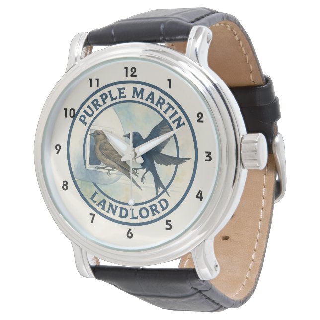 Montre Purple Martin Landlord Nature Swallow Bird Gourds (Incliné)