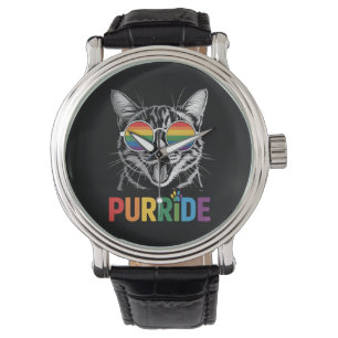 Montre Purride Cat Gay Lesbian Rainbow LGBTQ Ally Pride