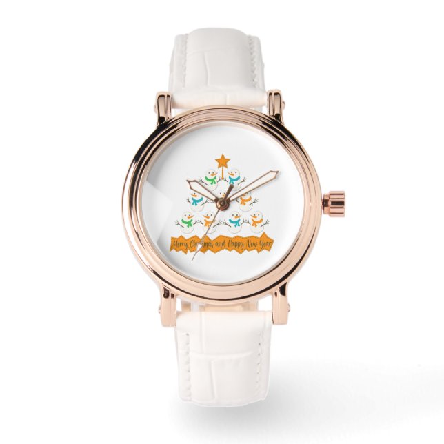 Montre Pyramide des sapins de Noël faite de bonhommes de  (Recto)