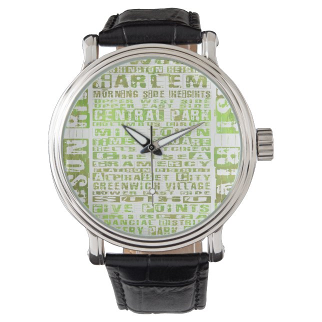 Montre Quartiers de New York Vert (devant)