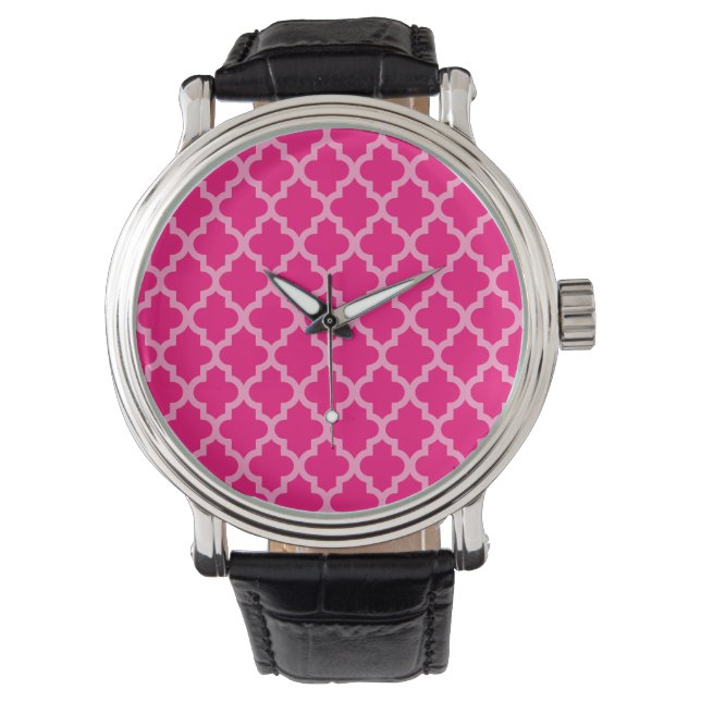Montre Quatrefoil d'humeurs marocaines roses (devant)