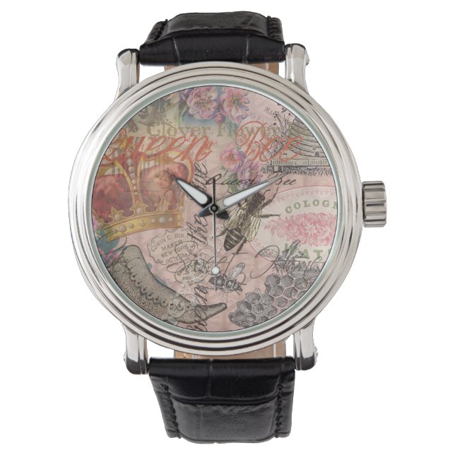 Montre Queen Bee Vintage magnifique collage (devant)